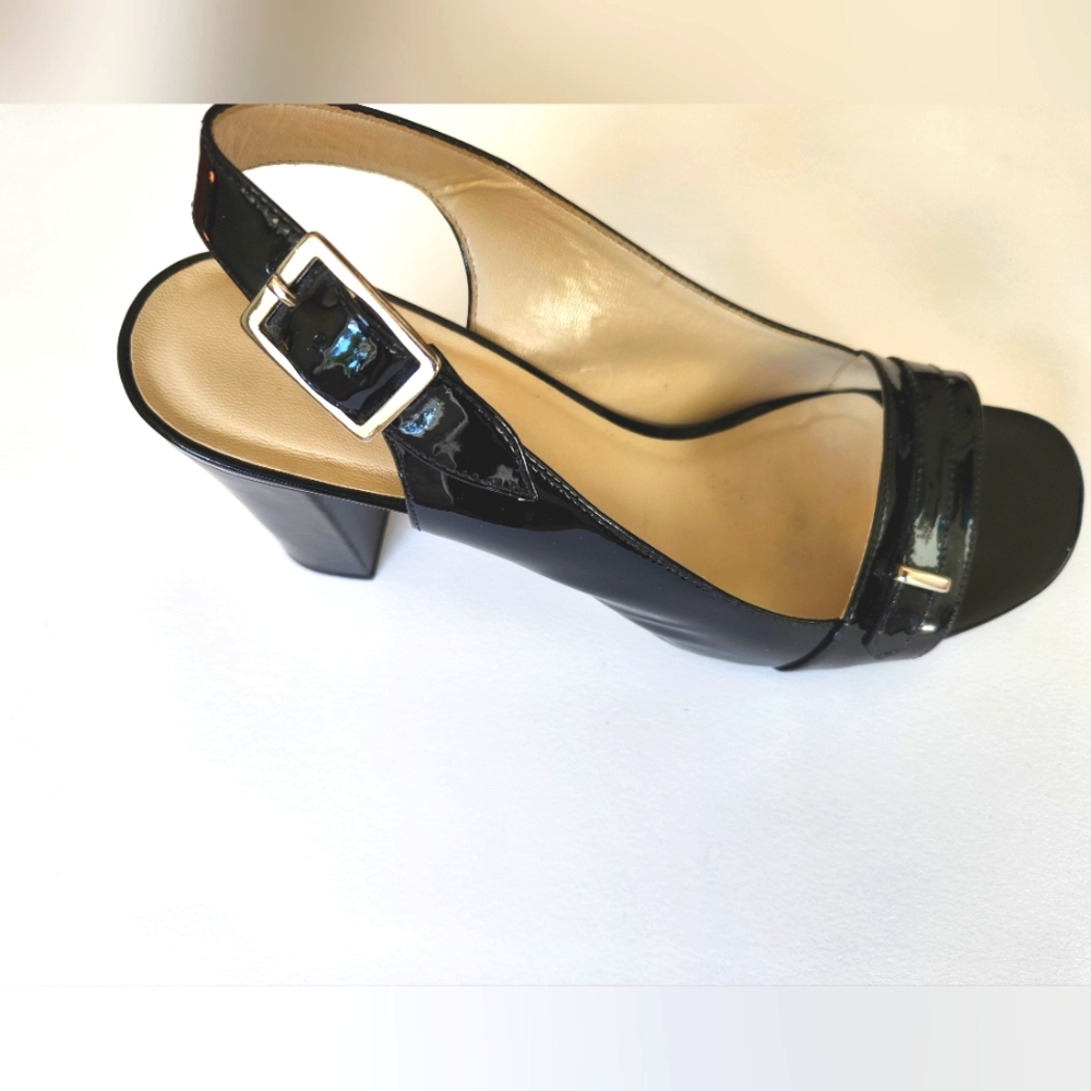 Talbots Black Patent Leather Block Heel Shoes - Size 9.5 **NEW PRICE** - Picture 8 of 11